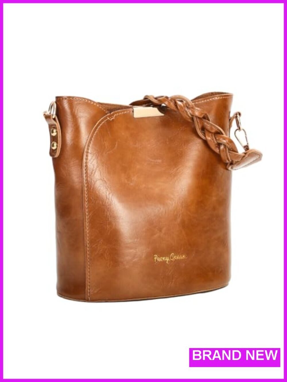 Vegan Leather Crossbody Bag with Adjustable Strap